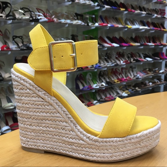 Soda Shoes - Soda Mustard Yellow espadrille 5” Wedge